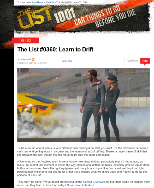 The List #0360: Learn to Drift
