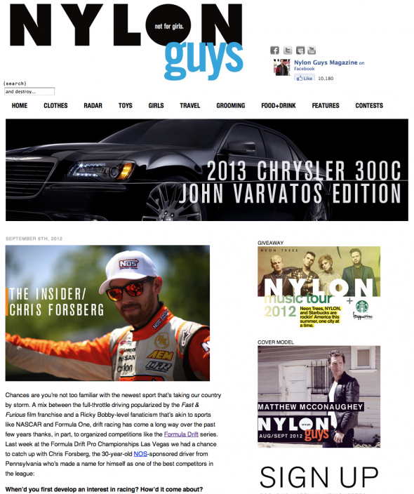 Nylon Guys Magazine - The Insider-Chris Forsberg