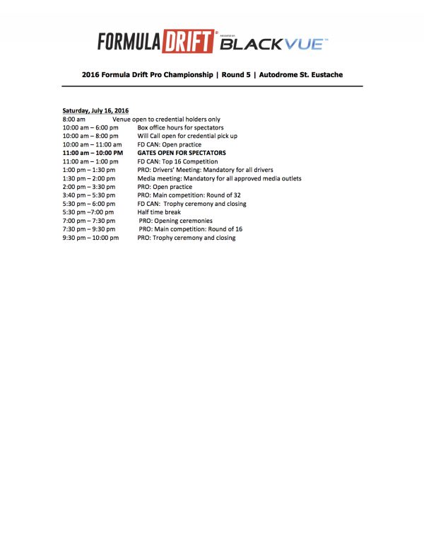 FD Canada Revised Sat Schedule